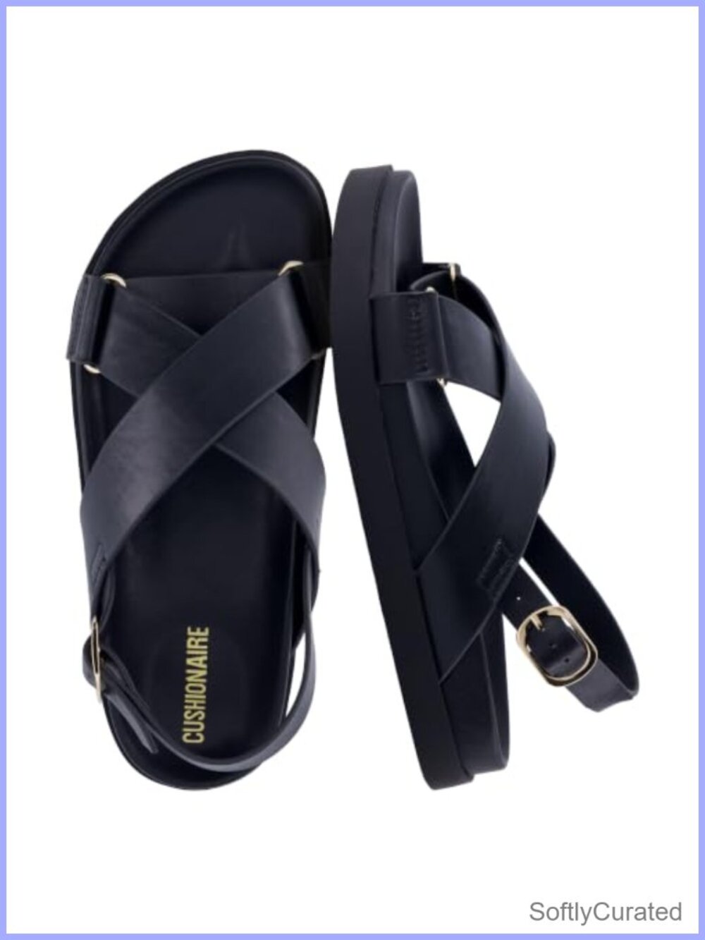Cushionaire Eden Faux Leather Footbed Sandals Slingback Platform